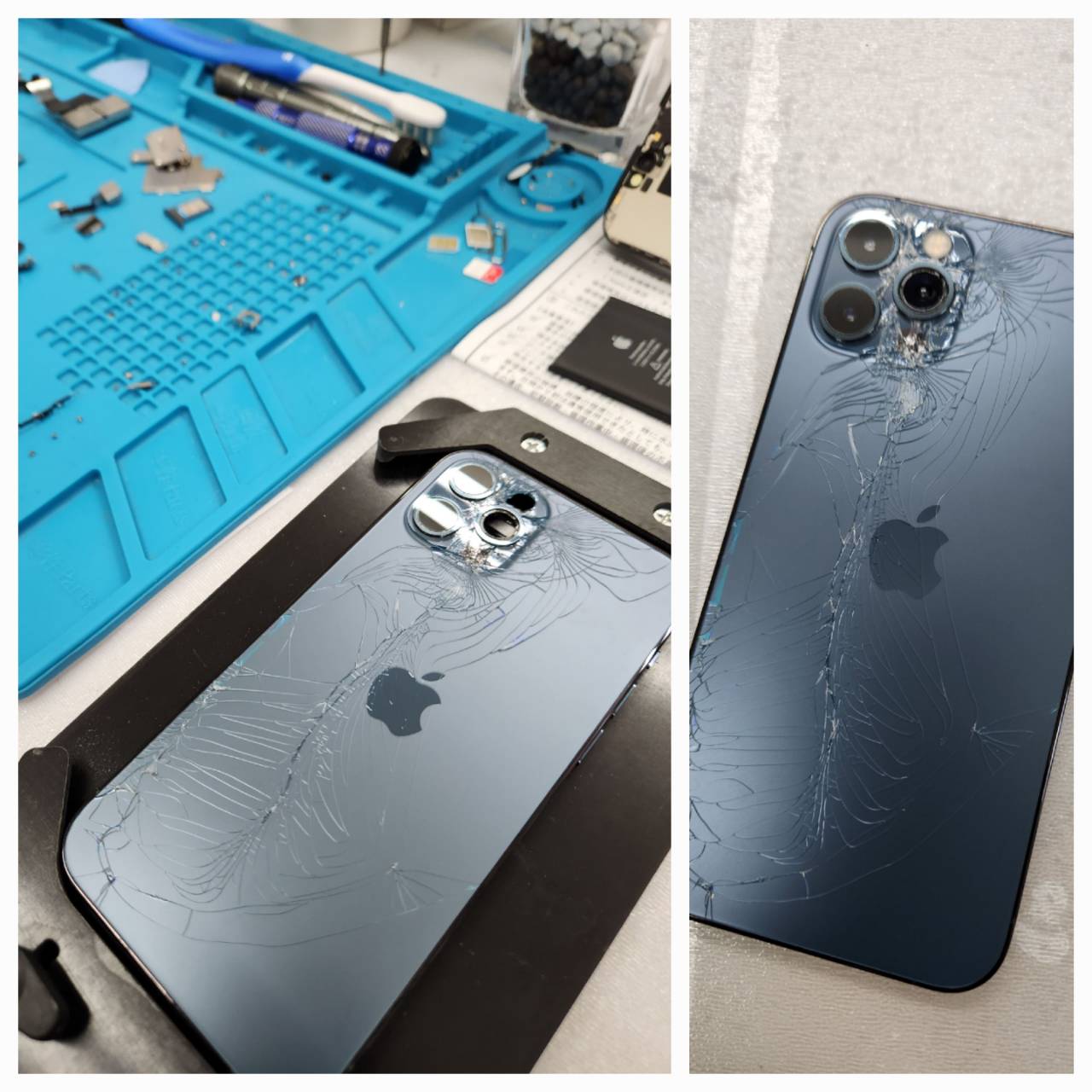 iPhone12Pro　背面ガラス割れ　葉家mンガラス交換修理